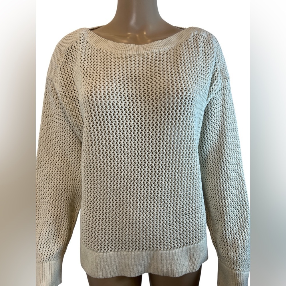 Old Navy Open Knit Women's Cream Sweater Size L - Picture 2 of 4